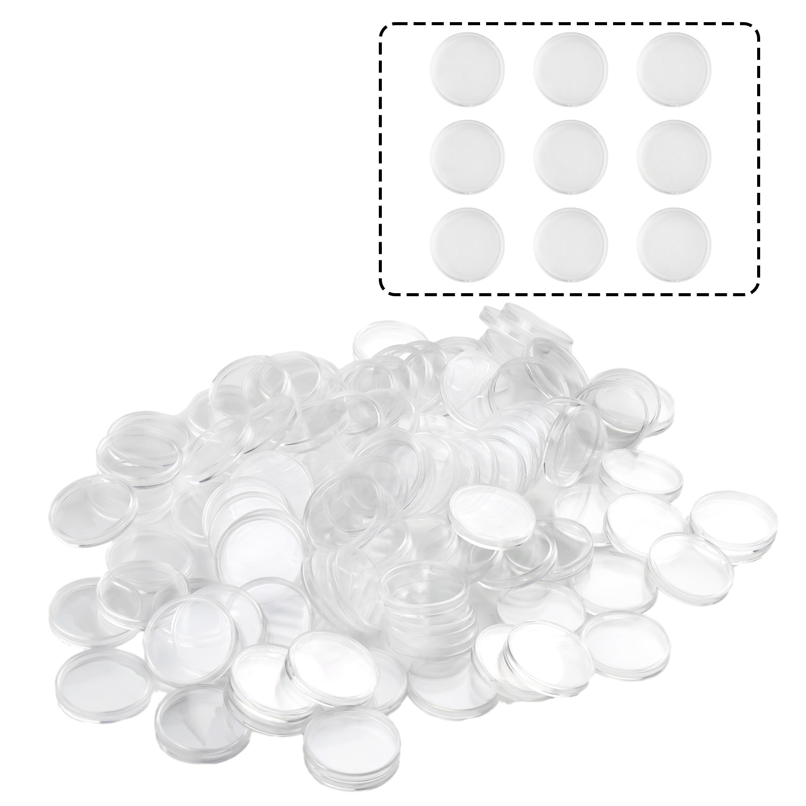 Collectors Coins Jewelry & Watches Of Smithtown - 100Pcs Transparent Plastic Round Coin Capsules