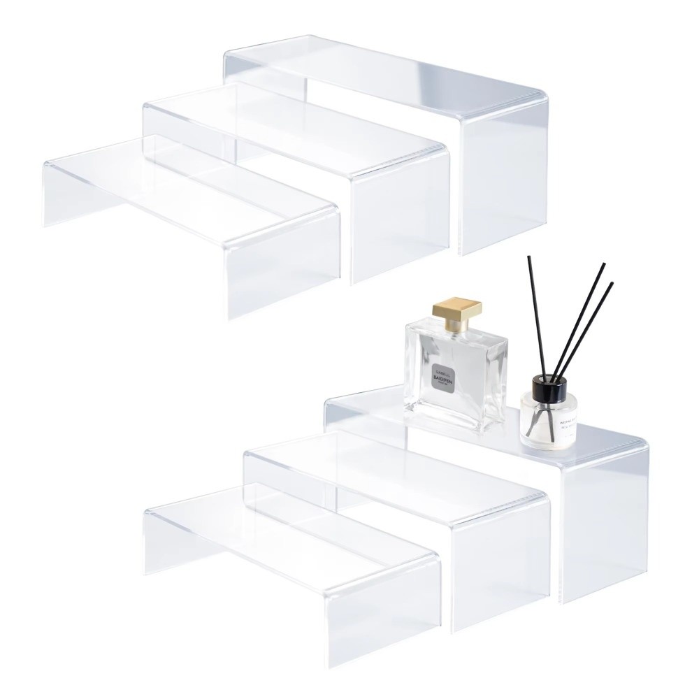 Shop Jewelry & Watches Near Me - 3Pc Clear Acrylic Display Stand Cosmetic