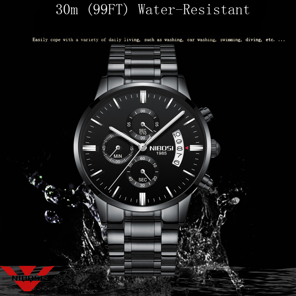 NIBOSI Stainless Steel Black Q - Jewelry Inspired Watches ulasan dan harga