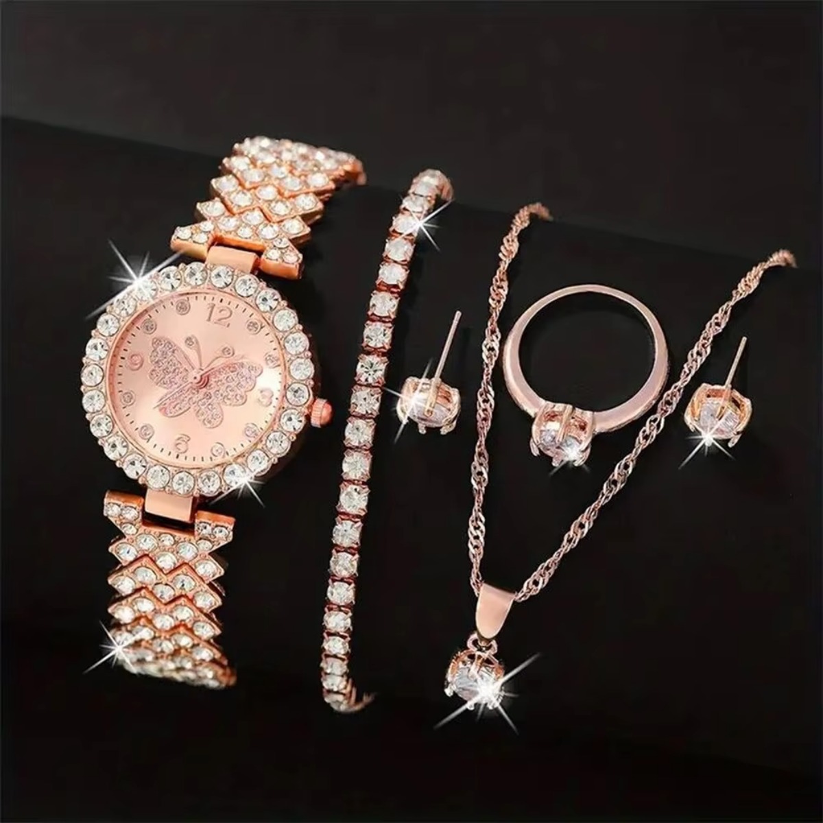 6PCS/Set Luxury Rhinestone But - Jewelry Box Organizer Watches ulasan dan harga