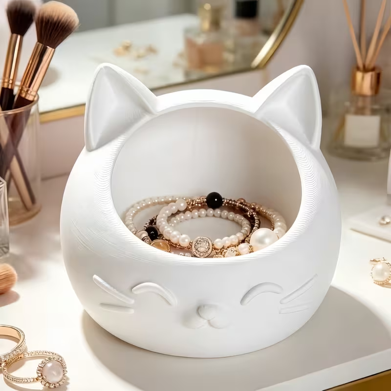 Mini Cartoon Cat-Shaped Storag - Jewelry Box Organizer Watches ulasan dan harga