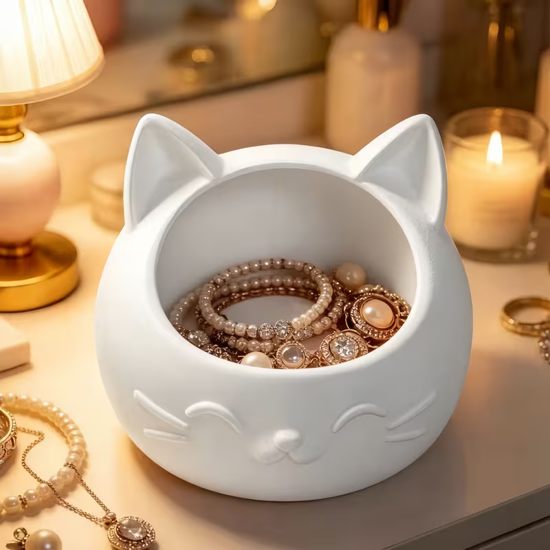 Mini Cartoon Cat-Shaped Storag - Jewelry Box Organizer Watches ulasan dan harga