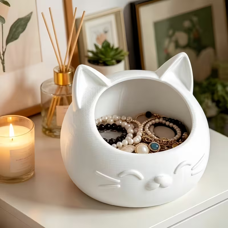 Mini Cartoon Cat-Shaped Storag - Jewelry Box Organizer Watches ulasan dan harga