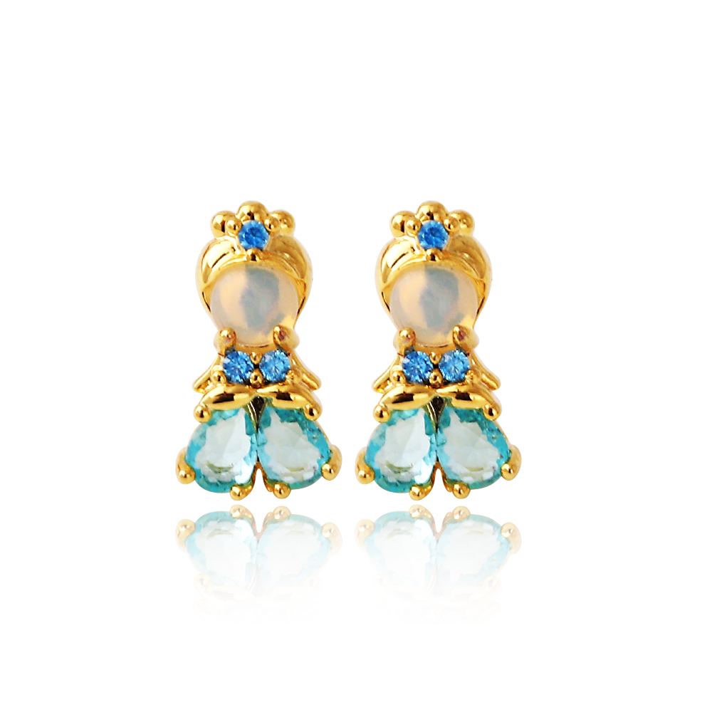 Lovely Pink Crystal Princess E - Opal Earrings Dangle ulasan dan harga