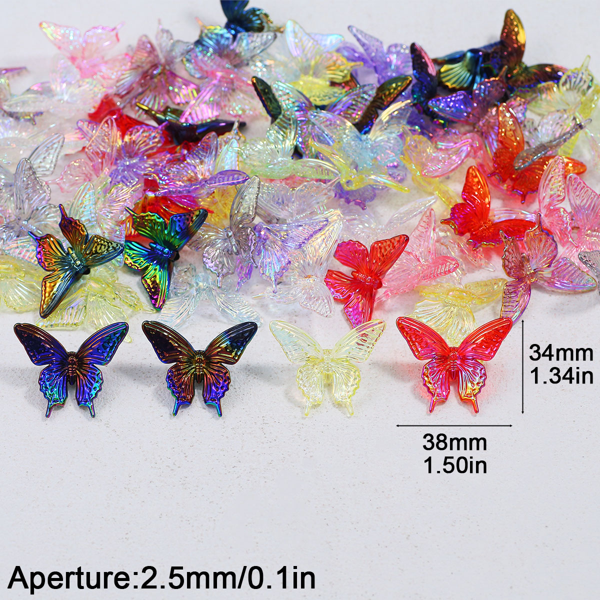38*34mm Acrylic Butterfly UV M - Butterfly Pendant Necklace ulasan dan harga