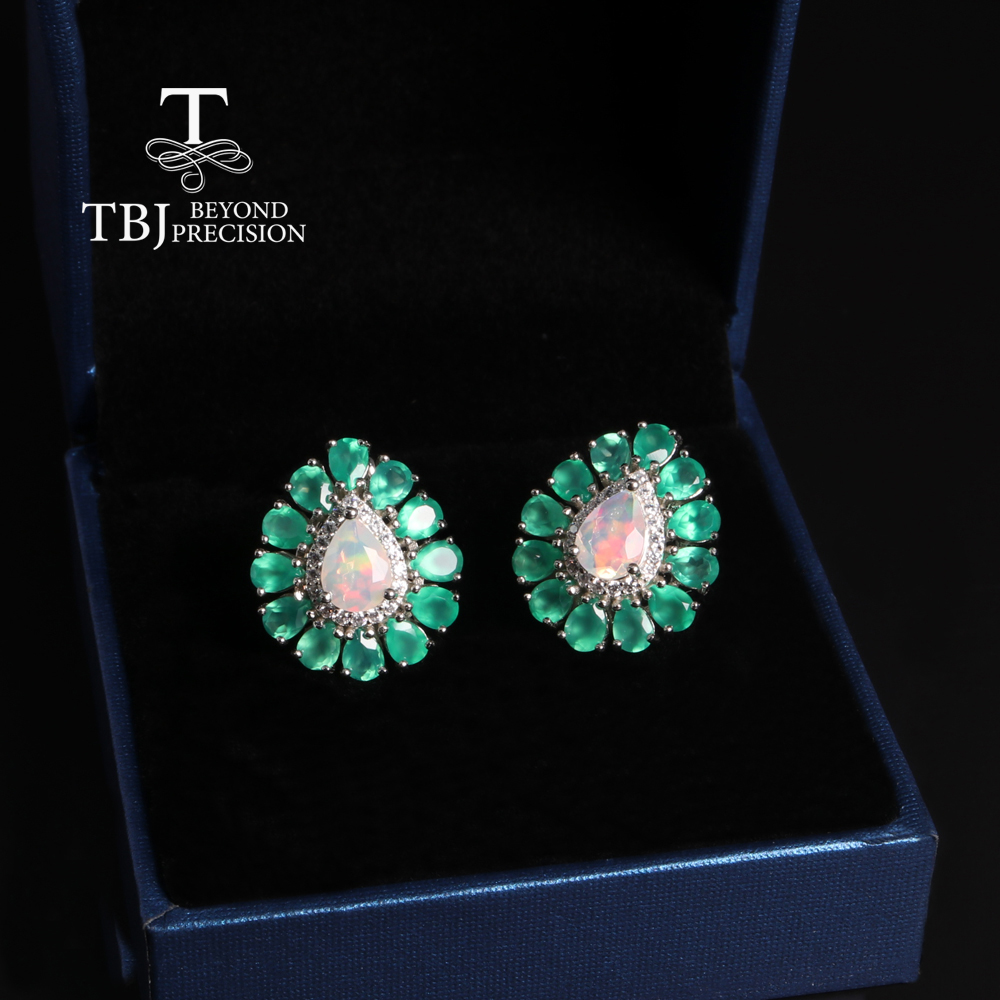 Pear-shaped Multi-gems Design  - Opal Earrings Dangle ulasan dan harga