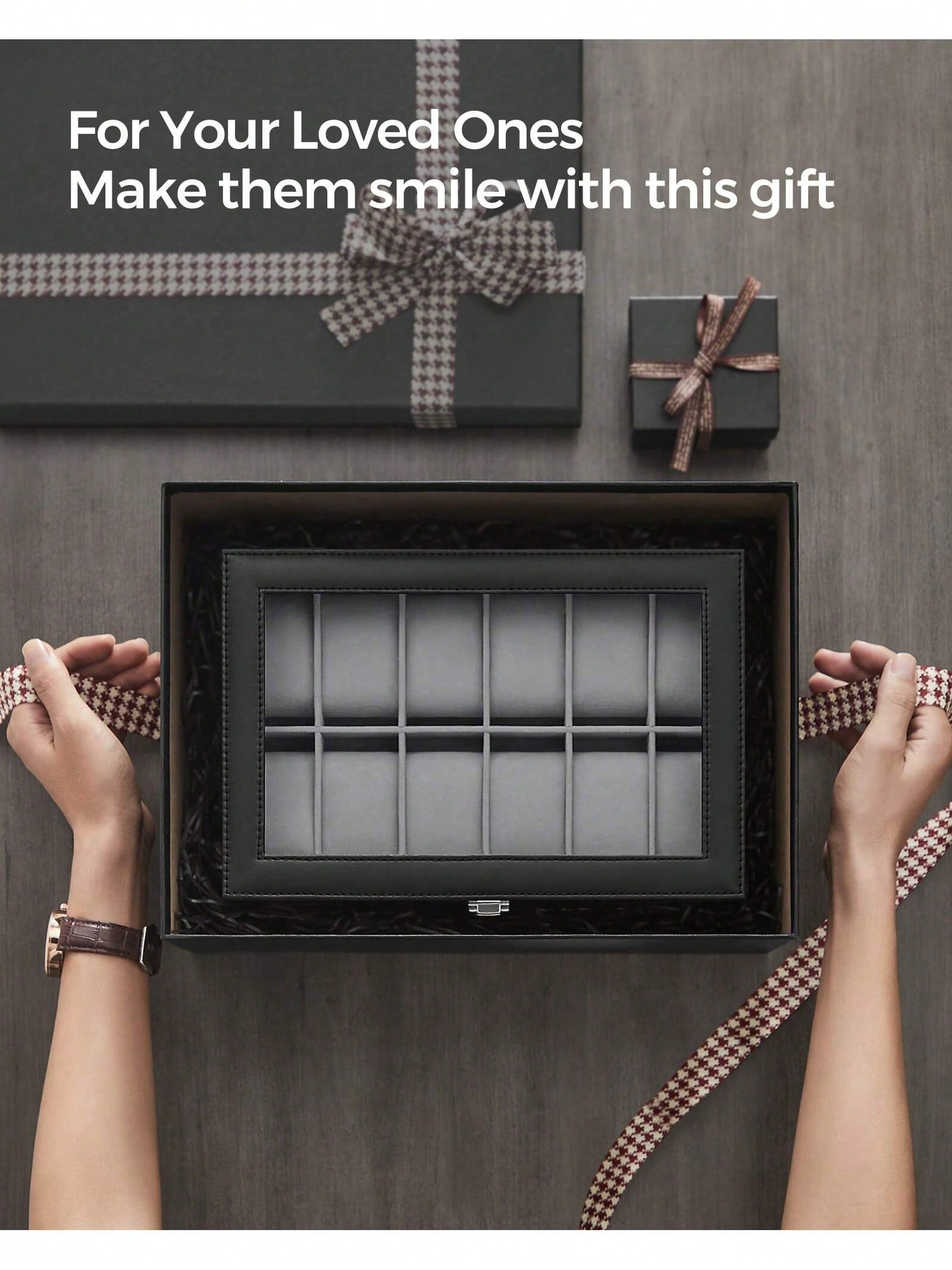 12-Slot Lockable Watch Box wit - Jewelry Box Organizer Watches ulasan dan harga