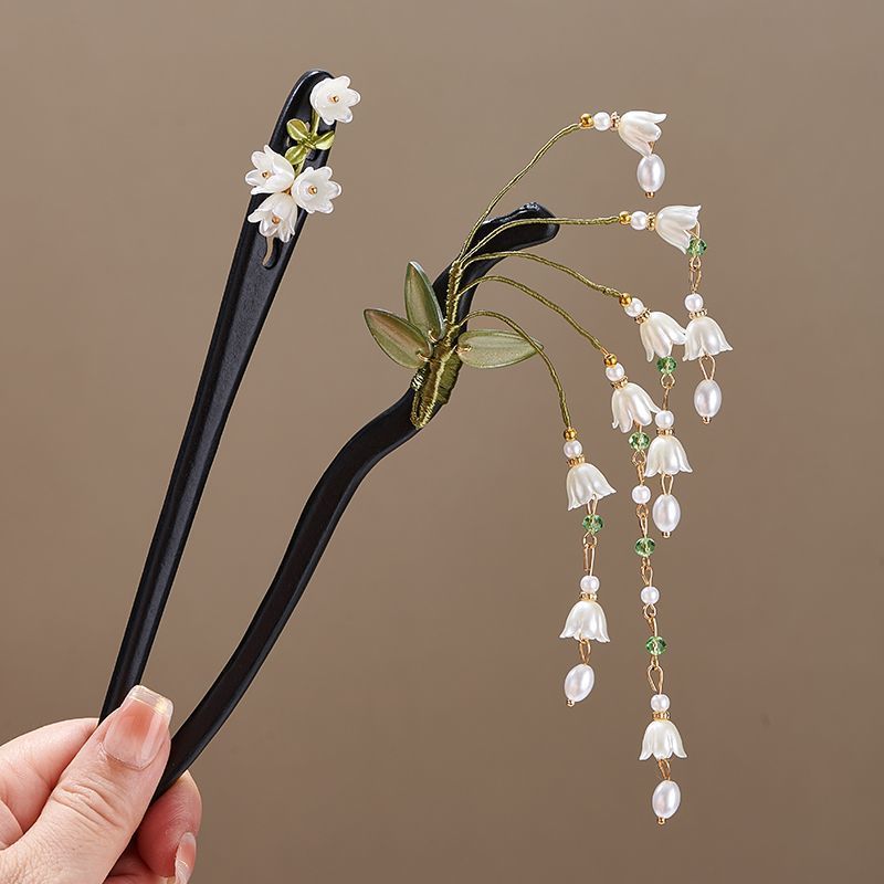 Wooden Flower Hairpin Vintage  - Shop Jewelry & Watches Near Me ulasan dan harga