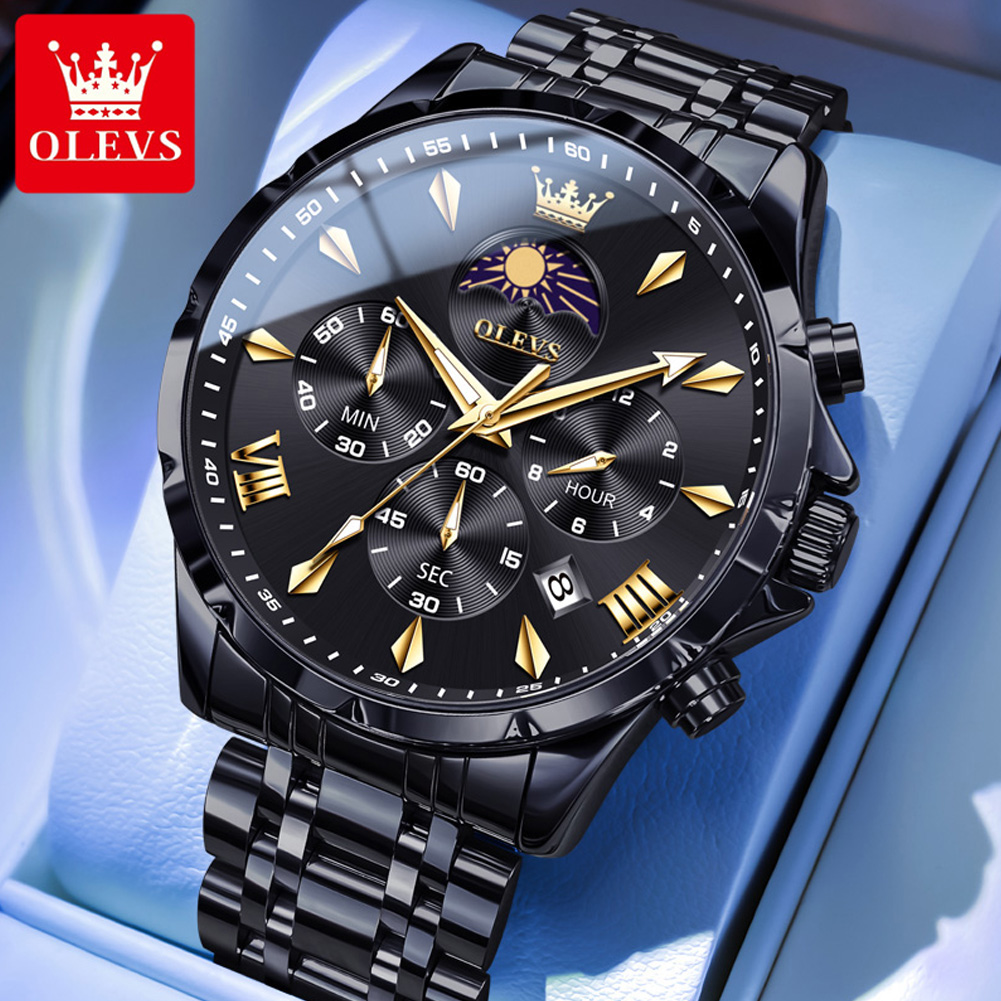 OLEVS 3653 Brand Moon Phase Ca - Jewelry Inspired Watches ulasan dan harga