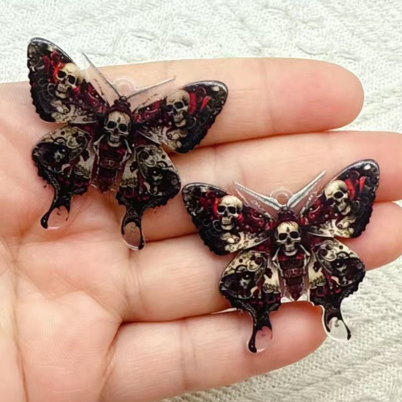 Gothic Dark Butterfly Acrylic  - Butterfly Pendant Necklace ulasan dan harga