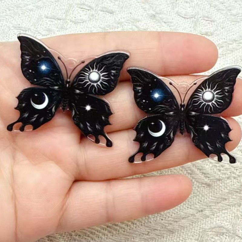 Gothic Dark Butterfly Acrylic  - Butterfly Pendant Necklace ulasan dan harga