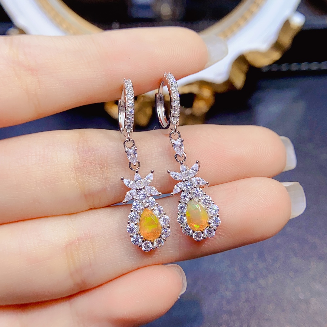 925 Sterling Silver Classical  - Opal Earrings Dangle ulasan dan harga