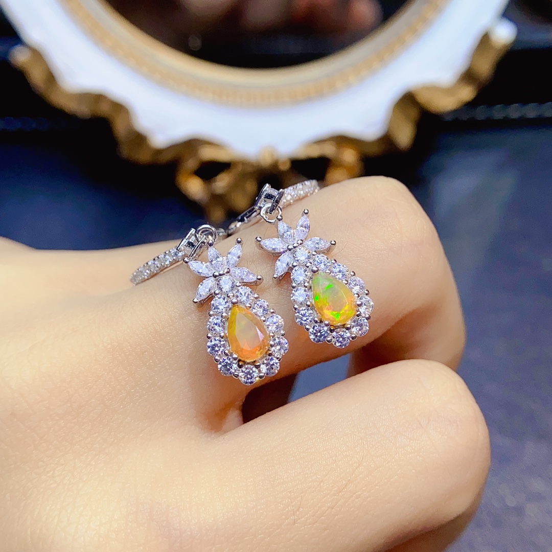 925 Sterling Silver Classical  - Opal Earrings Dangle ulasan dan harga