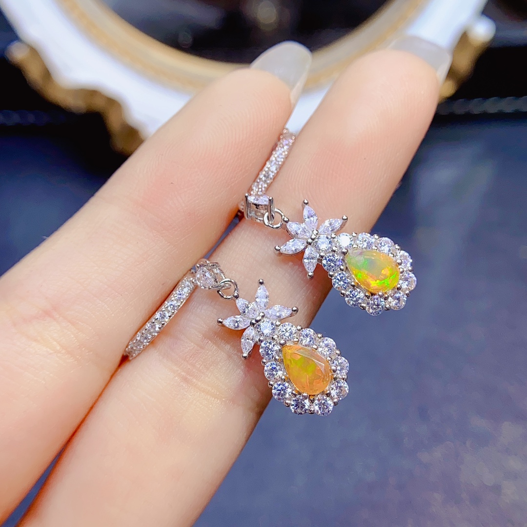 925 Sterling Silver Classical  - Opal Earrings Dangle ulasan dan harga