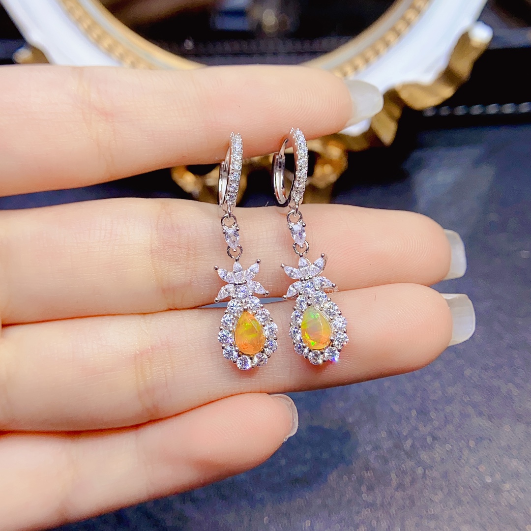 925 Sterling Silver Classical  - Opal Earrings Dangle ulasan dan harga