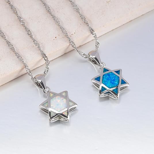 Star of David Opal Pendant Nec - The Jewelry & Watches ulasan dan harga