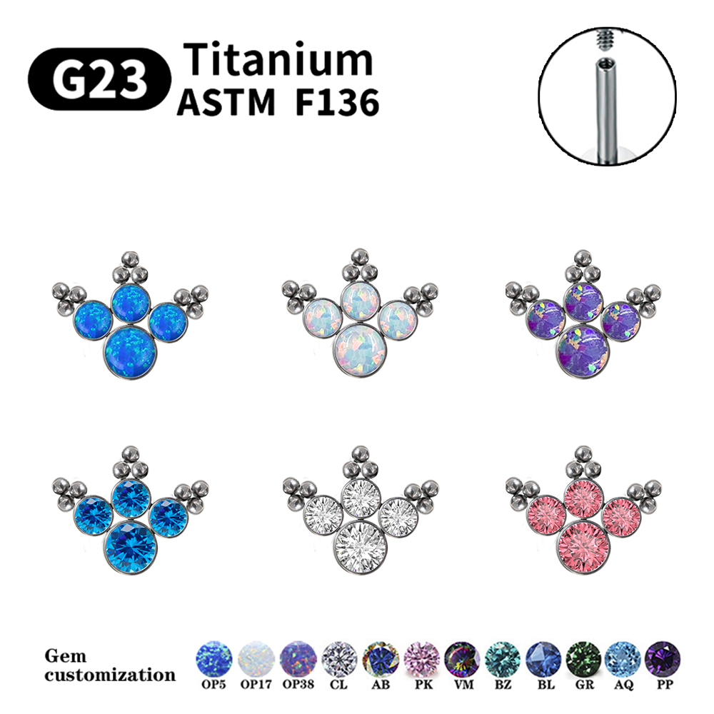 G23 Titanium Piercing Stud Ear - Opal Earrings Dangle ulasan dan harga
