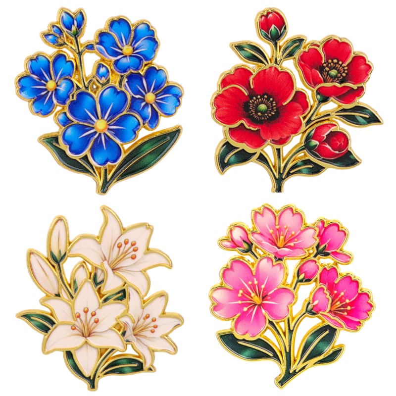 Cute Vintage Colorful Floral E - Vintage Brooch Pin ulasan dan harga