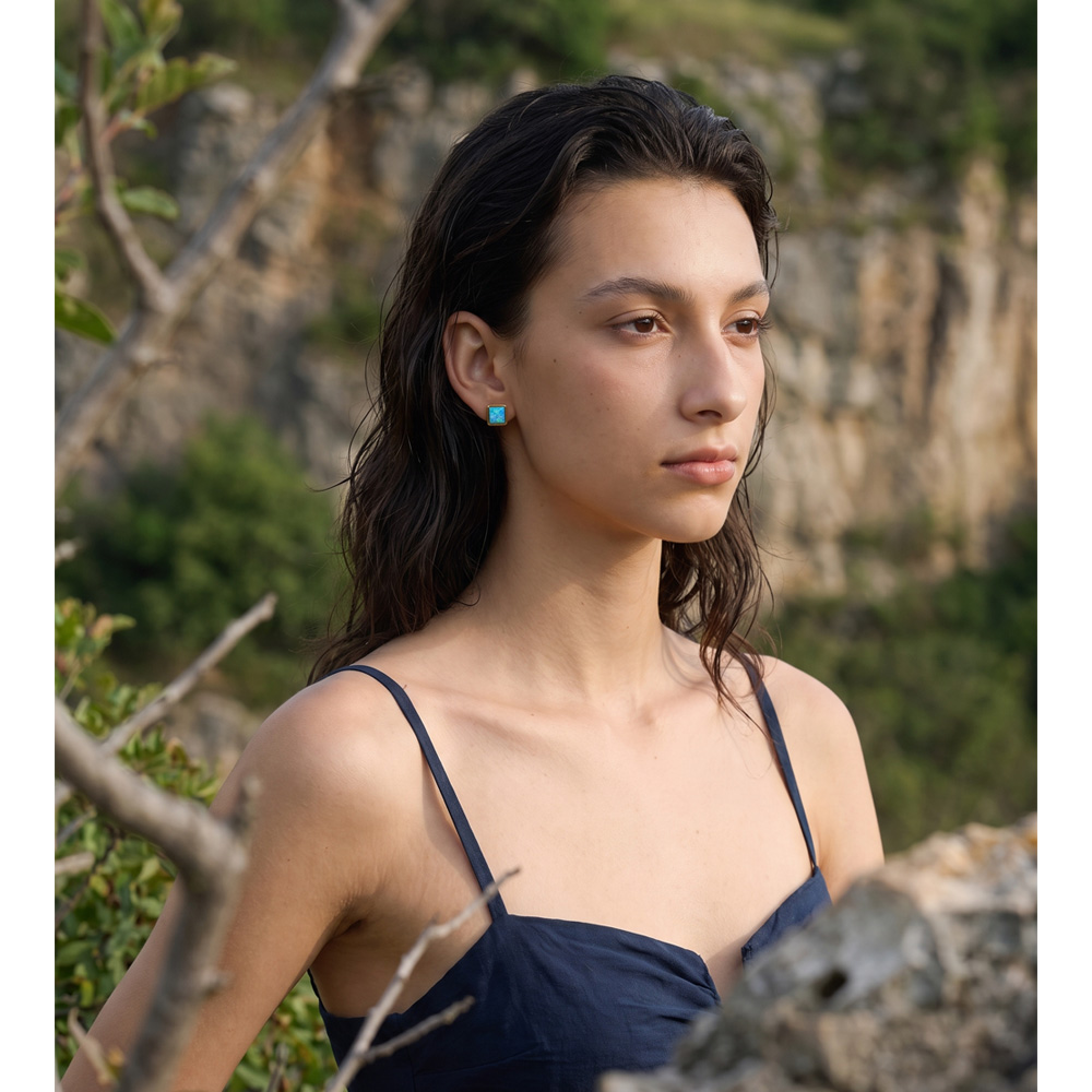 Yhpup 2026 Stainless Steel Squ - Opal Earrings Dangle ulasan dan harga