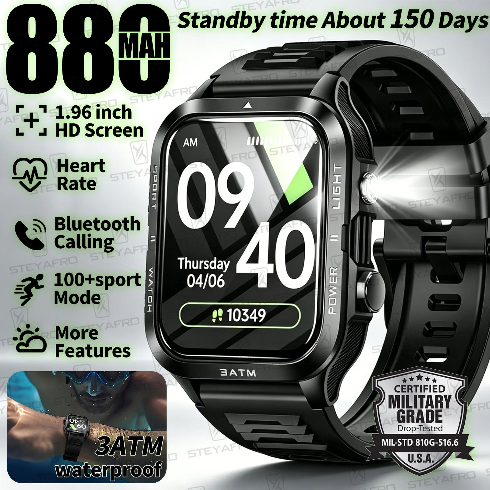 Military Grade SmartWatch Men  - Italian Jewelry Watches ulasan dan harga